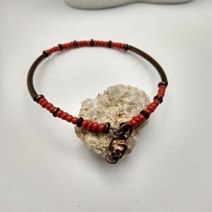 Skull bracelet mini red‎ beaded